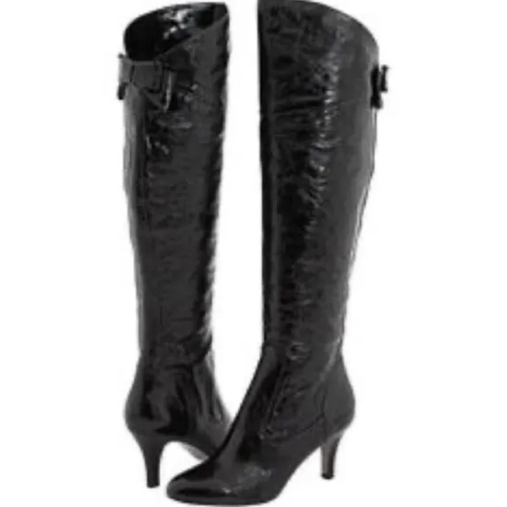 ISOLA ODALIA Crinkle black Leather Boots sz 8